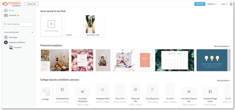 PicMonkey felületének képernyőképe
