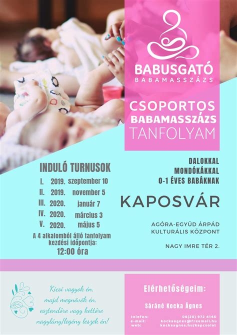 Oktató babamasszázs tanfolyamon