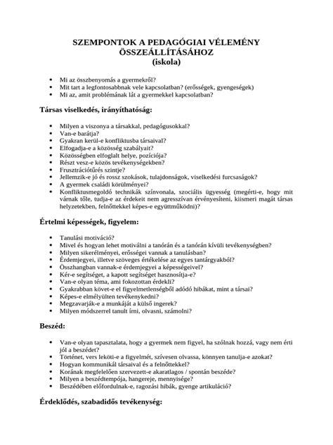 Óvodaválasztási szempontok