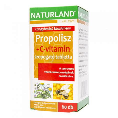 Naturland Propolisz+C-vitamin Szopogatótabletta