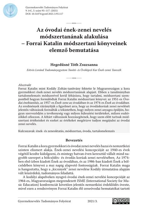 Az óvodai ének-zenei nevelés fejlődési irányai