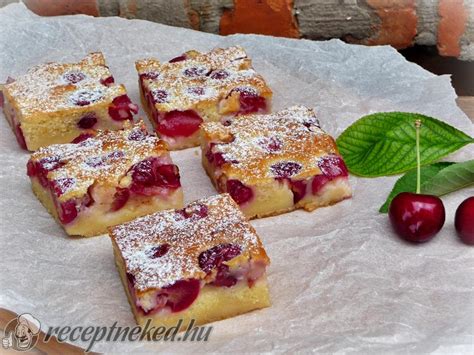 Cseresznyés pite szeletelve