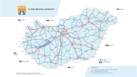 Magyarországi útdíjköteles utak térképe a HU-GO rendszerrel