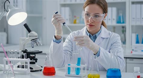 Orvosok egy laboratóriumban, kémcsöveket vizsgálnak