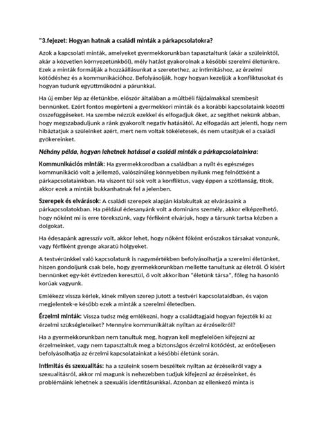 Családi minták és párkapcsolat
