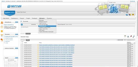 Neptun rendszer képernyőképe