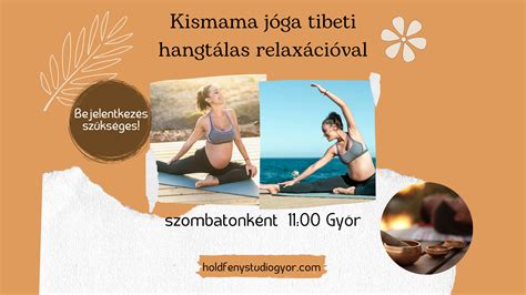 Kismama jóga pozíciókat bemutató infografika