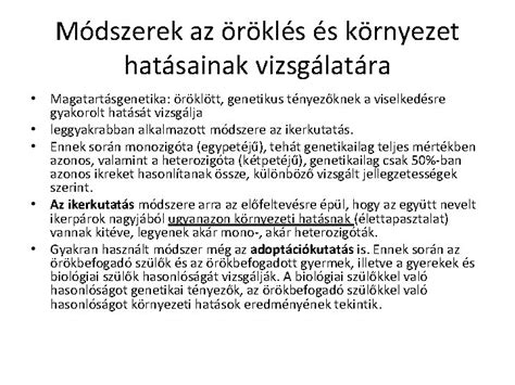 Az ikerkutatás módszere