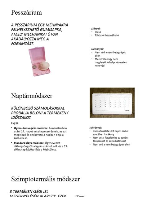 Naptár fogamzásgátlási ikonokkal