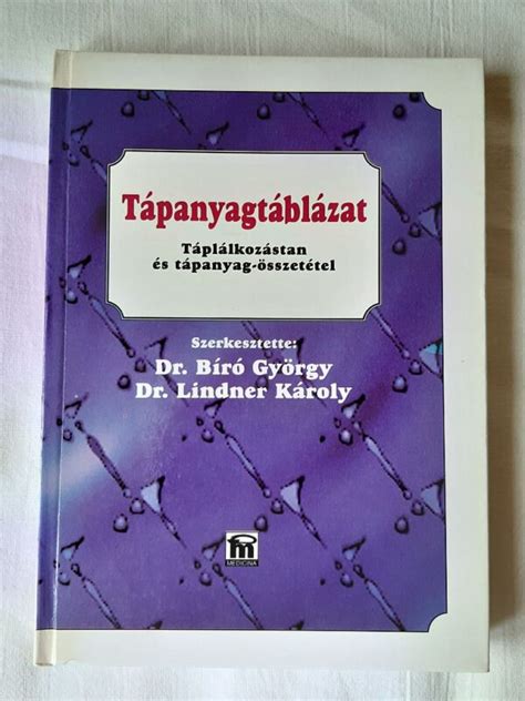 A Bíró-Lindner féle Tápanyagtáblázat könyv borítója