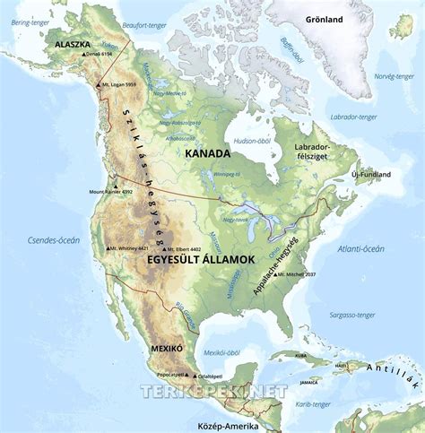 Észak-Amerika őslakos népeinek területi eloszlása a 16. században