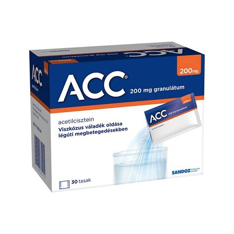 ACC 200 mg granulátum és ACC Long 600 mg pezsgőtabletta csomagolása