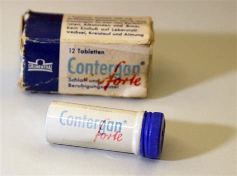 A thalidomid hatóanyagú Contergan gyógyszer doboza