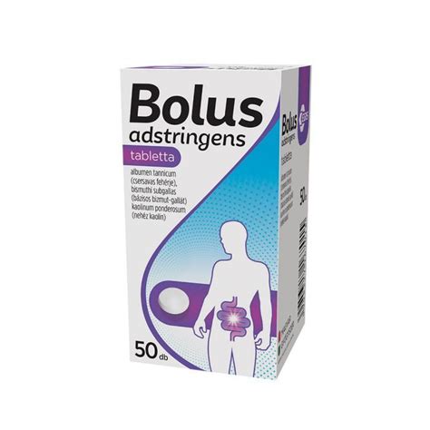 A Bolus adstringens tabletta csomagolása