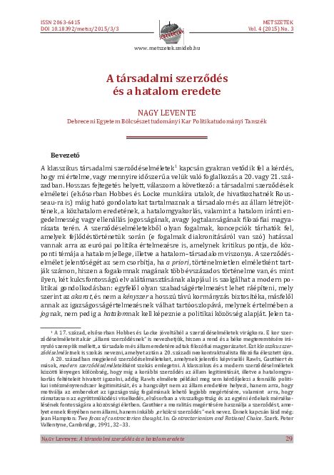 A társadalmi szerződés elmélete