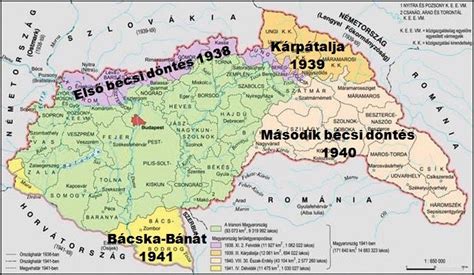 Térkép: Az első bécsi döntés területi változásai