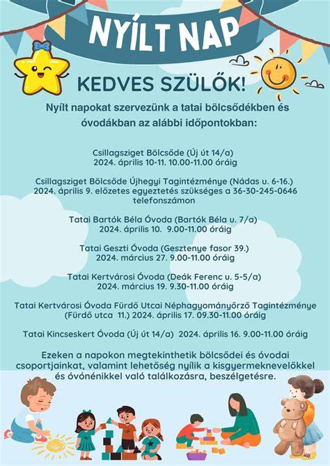 Bölcsődei és óvodai nevelés illusztráció