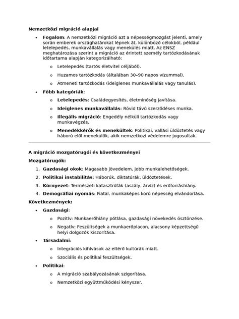 A migráció definíciói és típusai