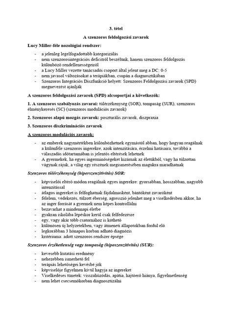 Szenzoros feldolgozási zavarok kezelése
