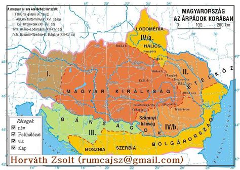 Térkép a Magyar Királyság területéről az Árpád-korban