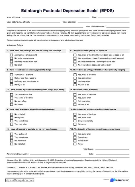 Edinburgh Postnatal Depression Scale (EPDS) kérdőív