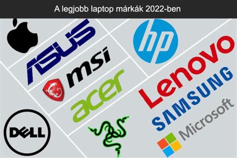 Népszerű üzleti laptop márkák logói
