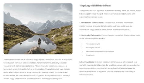 Példa egy utazási intelligencia tájékoztatóra