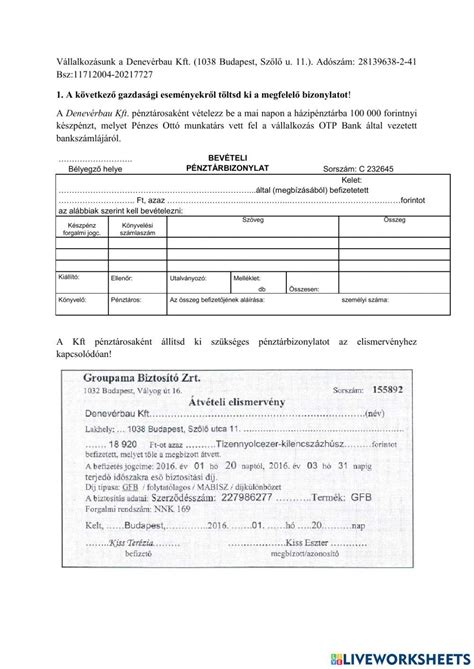 Bizonylatok típusai