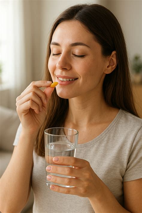 Nő terhesvitaminnal a kezében