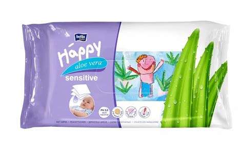 Bella Happy Sensitive nedves törlőkendő Aloe Vera kivonattal