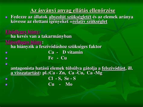 A szerves ásványi anyagok felszívódása