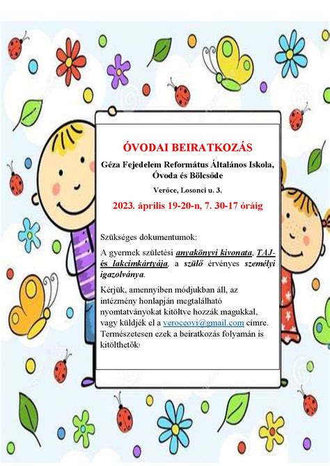 óvodai beiratkozás