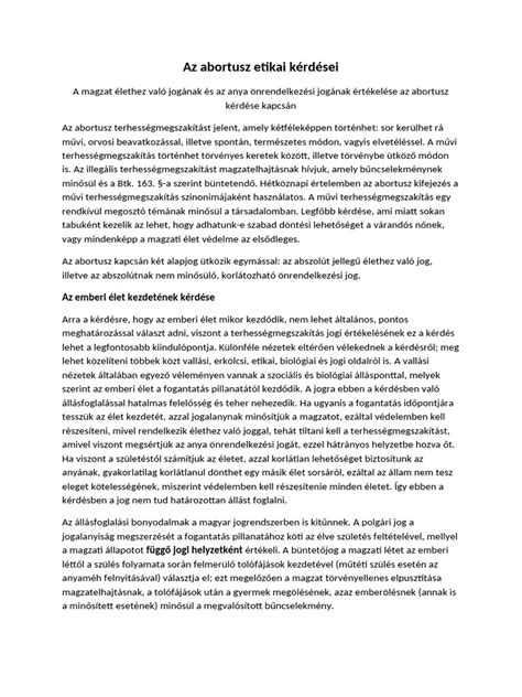 Az abortusz etikai elméletei