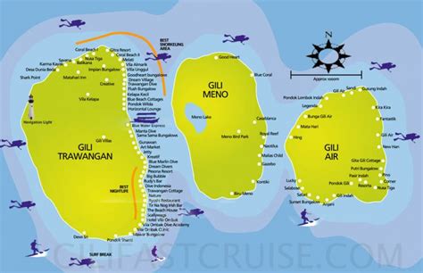 Lombok és a Gili-szigetek térképe