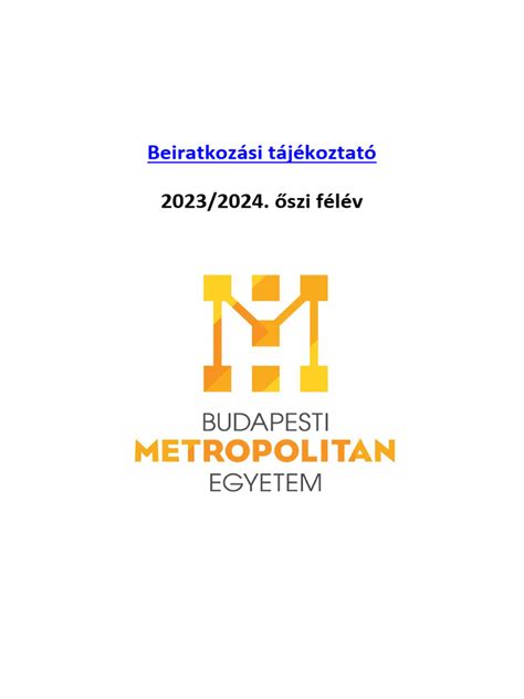 Beiratkozási tájékoztató
