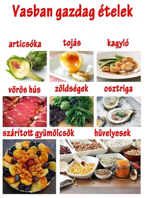 Vasban gazdag élelmiszerek