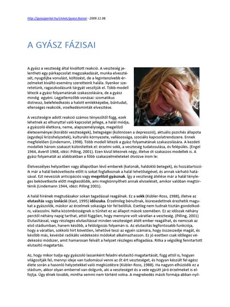 A gyász folyamatának fázisai vetélés után