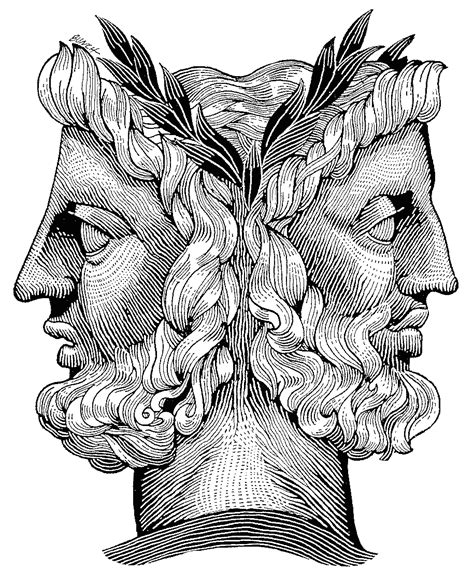 Janus, a kétarcú római isten illusztrációja