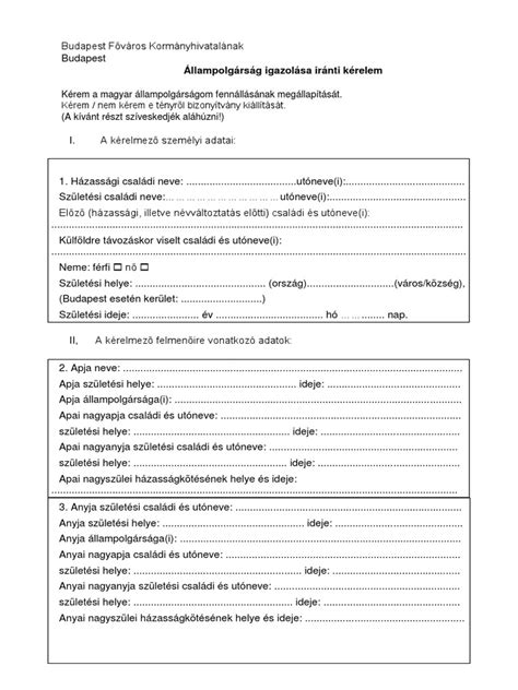 Magyar állampolgárság igazolása