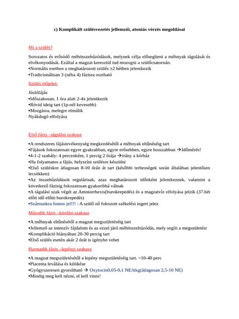A gyermekágyi vérzés jellemzői