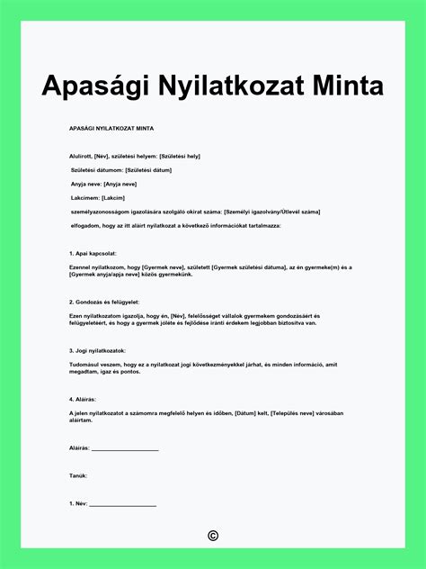 Apasági nyilatkozat