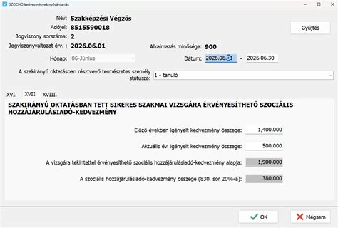 Idővonal a SZOCHO kedvezmény érvényesítési időszakairól