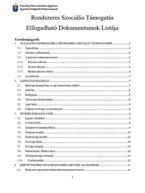 Dokumentumok listája a SZOCHO kedvezmény igényléséhez