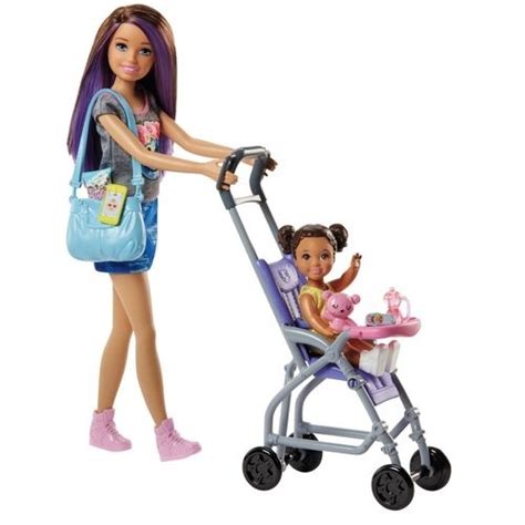 Barbie bébiszitter babakocsival játékszett