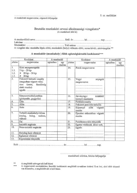Egészségügyi alkalmassági igazolás minta
