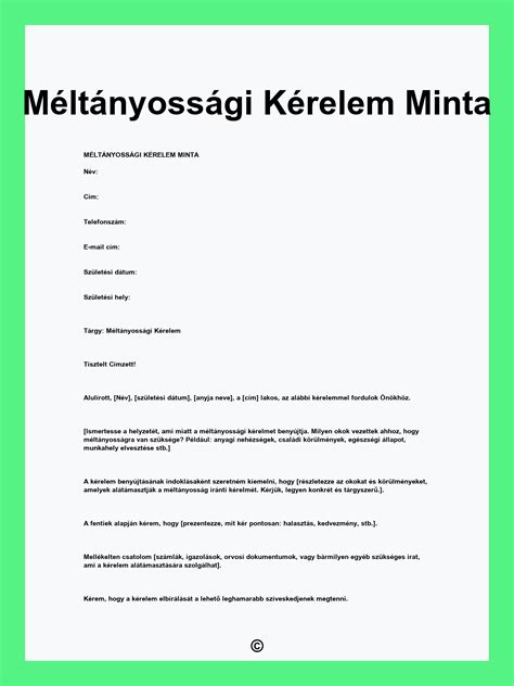 A méltányossági kérelem folyamatának ábrája