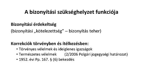 A bizonyítási teher és kötelezettség közötti különbség