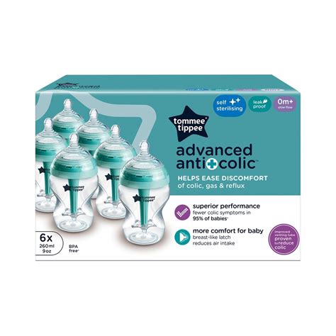 Tommee Tippee Advanced Anti-Colic cumisüveg sematikus ábrája