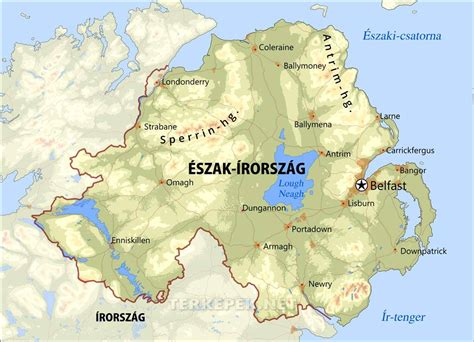 Írország és Észak-Írország térképe