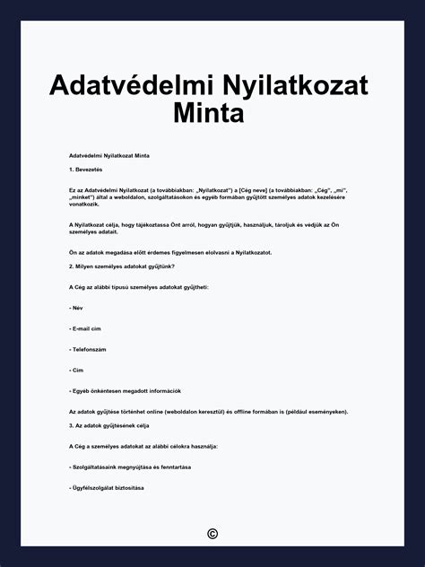 Adatvédelmi nyilatkozatok